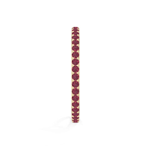 natural ruby eternity band rings in yellow gold vermeil