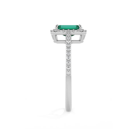 lab-grown emerald emerald half eterity halo solitaire engagement ring