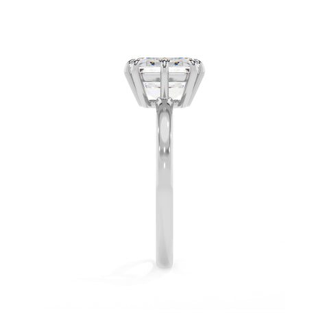 lab-grown moissanite asscher solitaire engagement ring