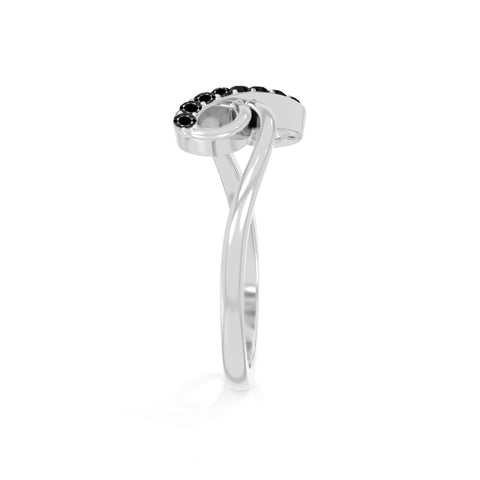 natural black onyx infinity promise rings in sterling silver 