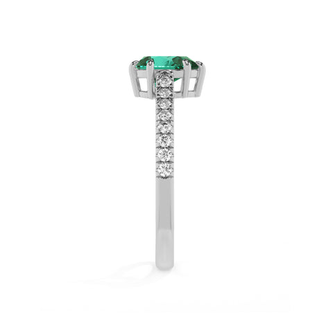 lab-grown emerald pear half eterity solitaire engagement ring