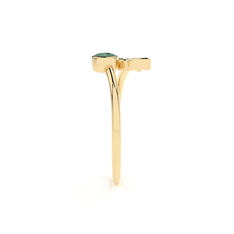 gemini zodiac ring with natural emerald gold vermeil