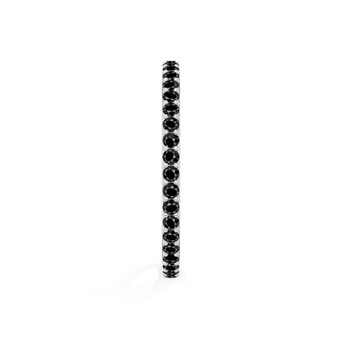 natural black onyx eternity band rings in sterling silver 
