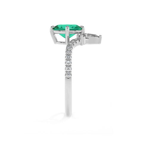 lab-grown emerald oval solitaire engagement ring