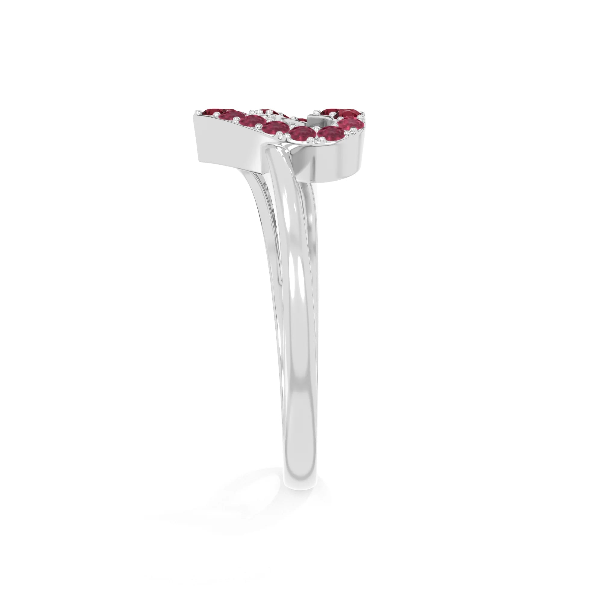 natural ruby heart promise rings in sterling silver 