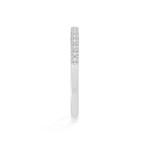 natural moissanite half eternity band rings in sterling silver 