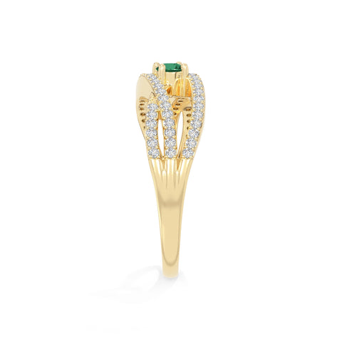 natural emerald promise rings in yellow gold vermeil
