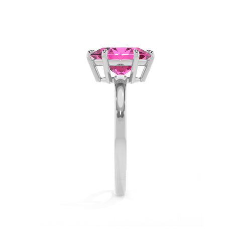 lab-grown pink-sapphire oval solitaire engagement ring