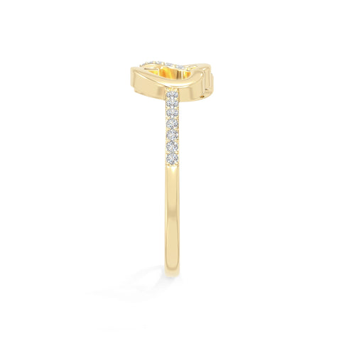 natural moissanite interlocking heart promise rings in yellow gold vermeil