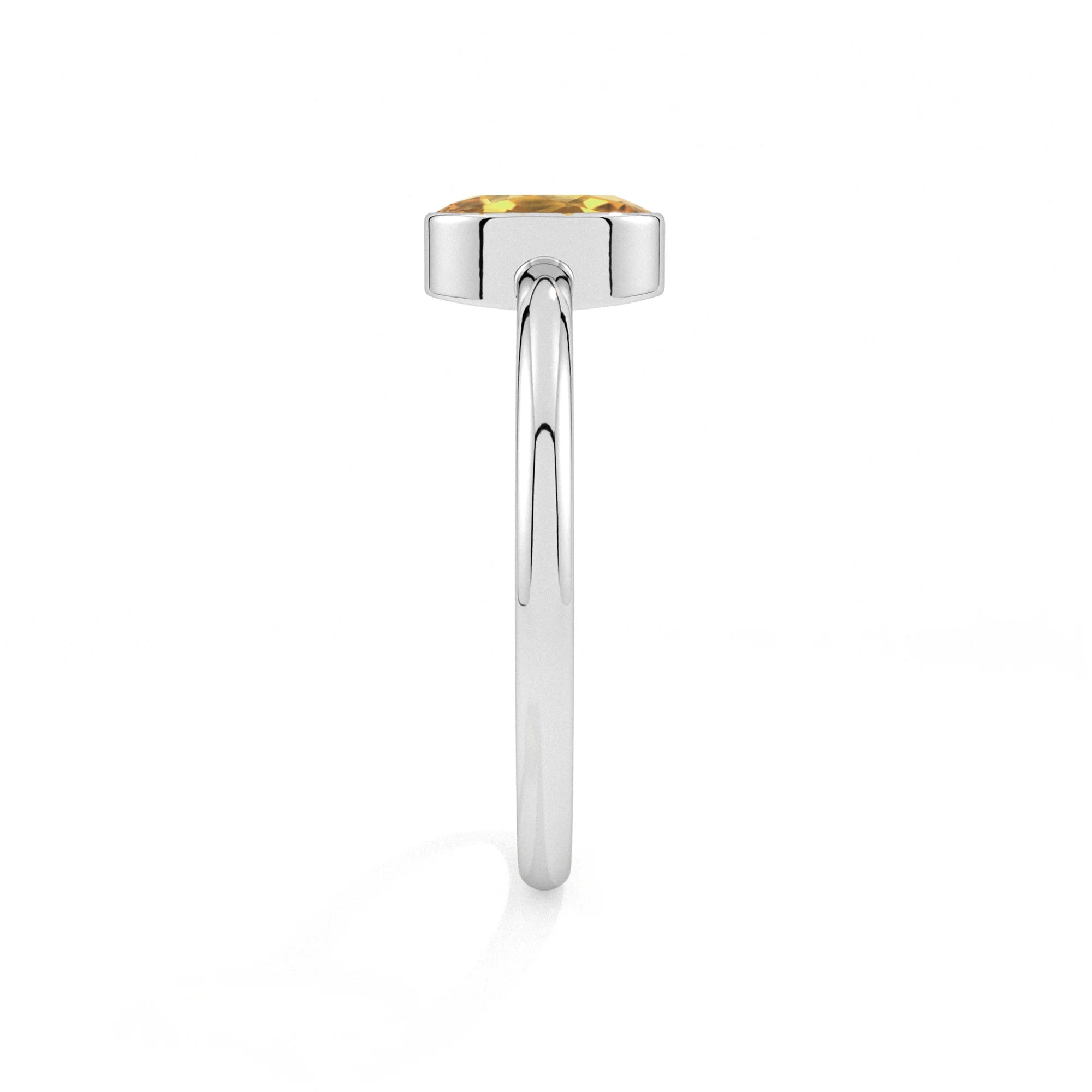 citrine oval cut stackable bezel-set ring