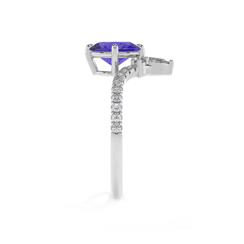 lab-grown tanzanite oval solitaire engagement ring