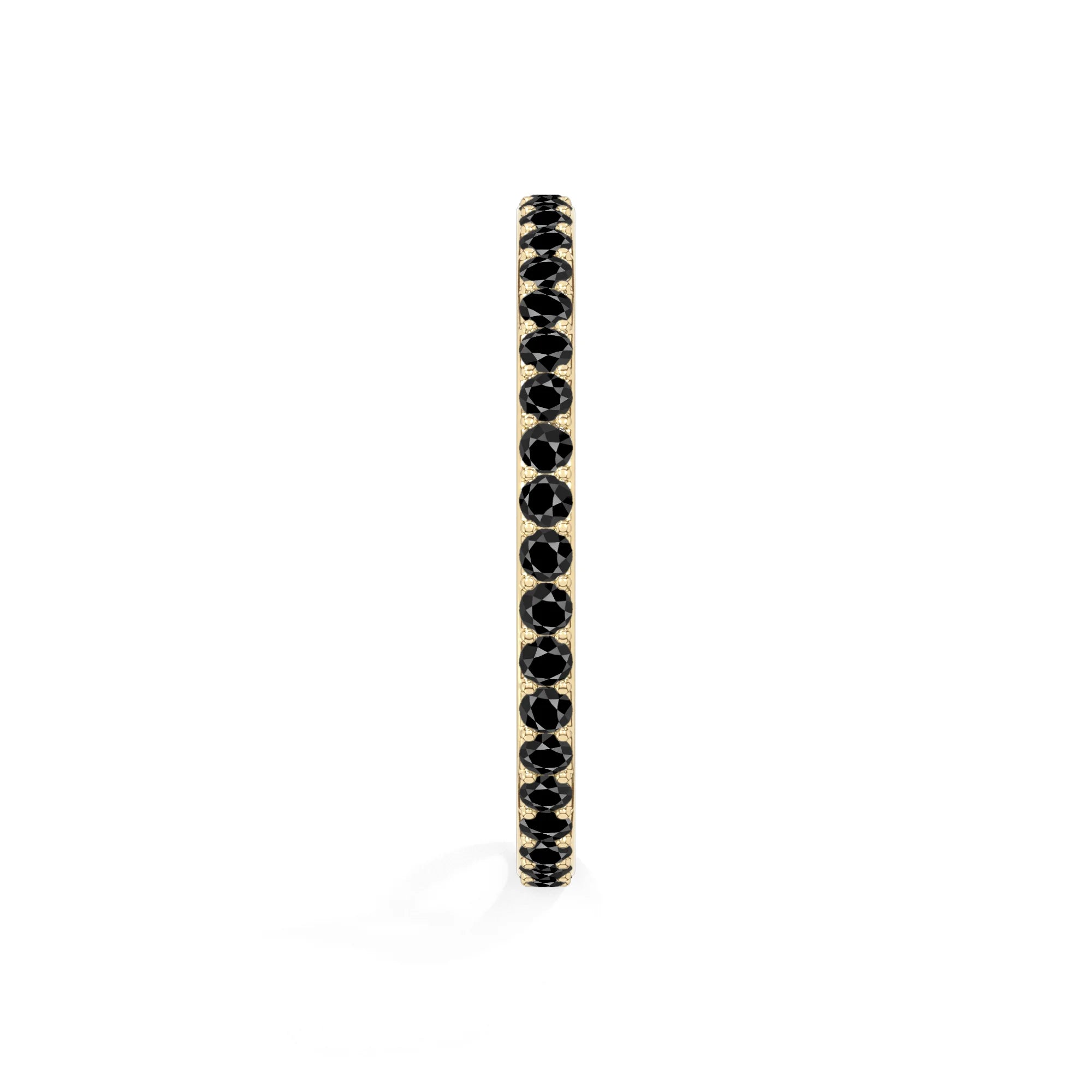 natural black onyx eternity band rings in yellow gold vermeil