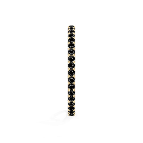 natural black onyx eternity band rings in yellow gold vermeil