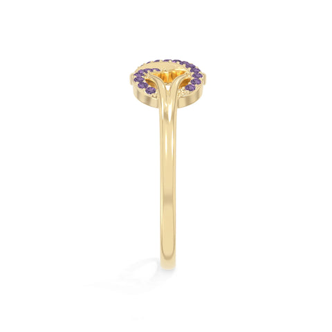 natural amethyst infinity promise rings in yellow gold vermeil