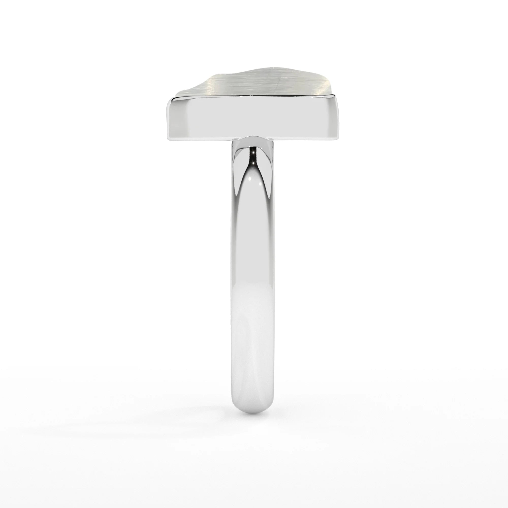 selenite rough shape stackable bezel-set ring