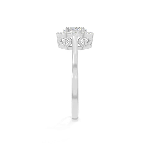 natural moissanite solitaire halo engagement rings in sterling silver 