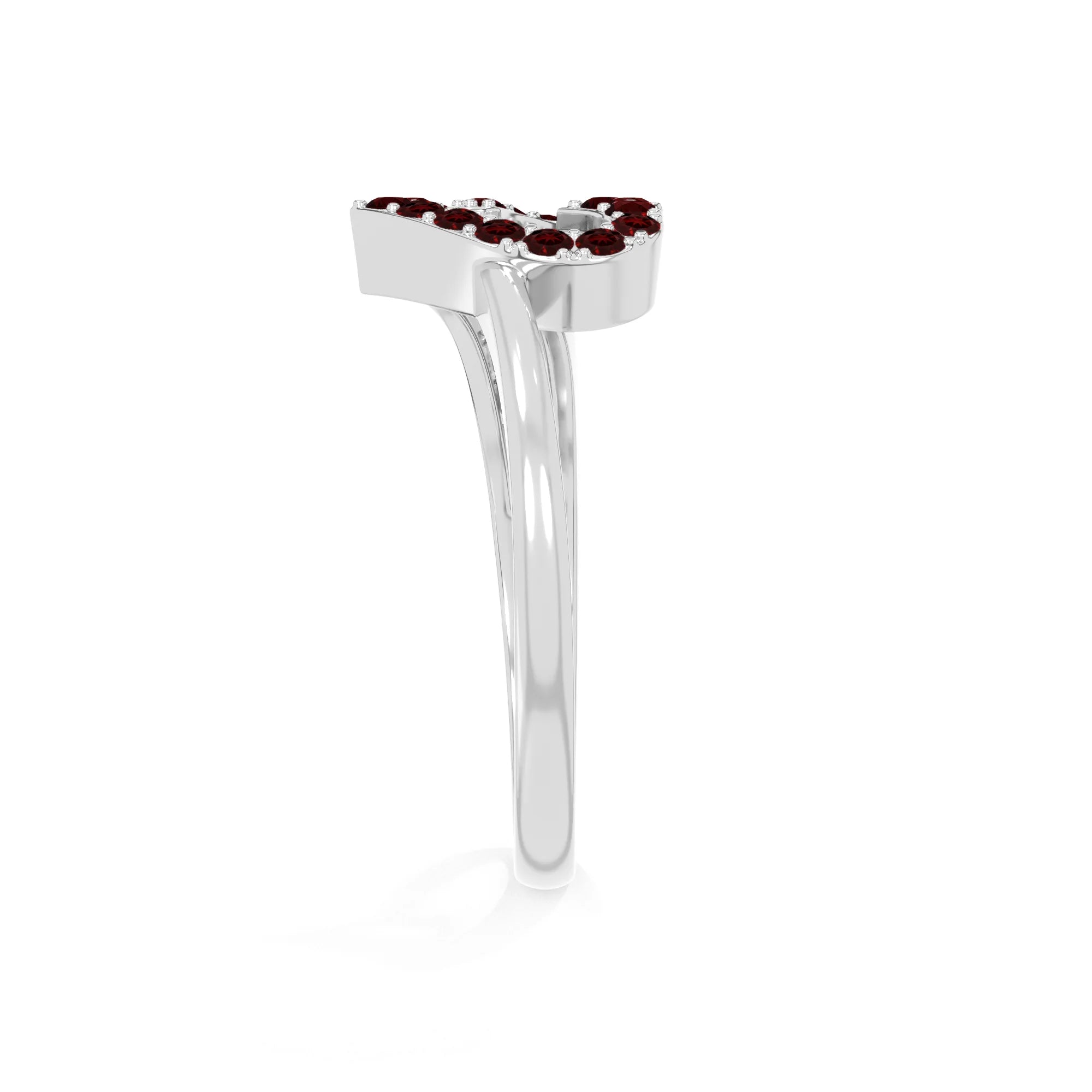 natural garnet heart promise rings in sterling silver 