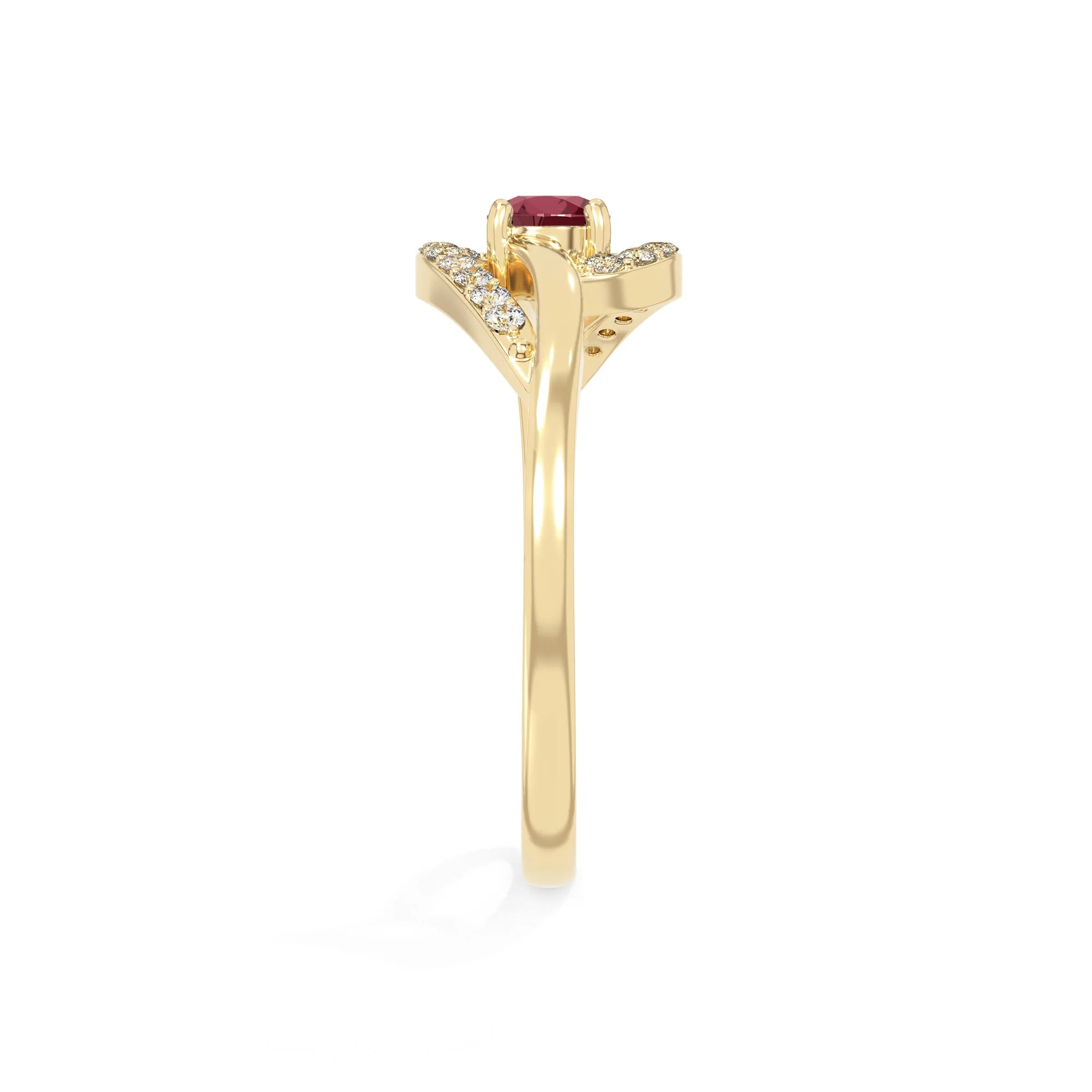natural ruby infinity solitaire rings in yellow gold vermeil