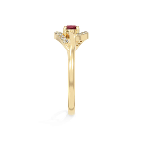 natural ruby infinity solitaire rings in yellow gold vermeil