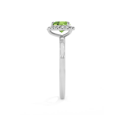 natural peridot heart halo solitaire engagement ring