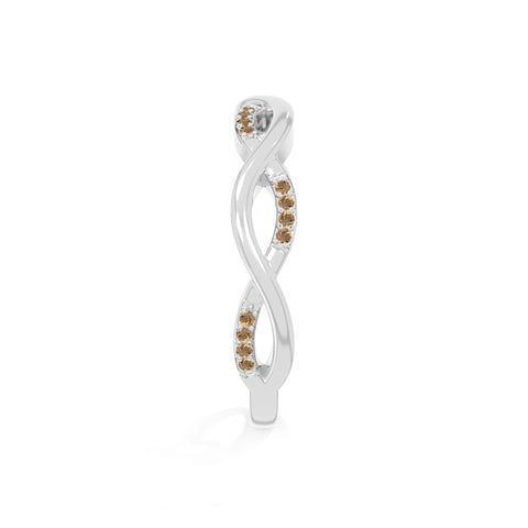 natural citrine twisted wedding band rings in sterling silver 