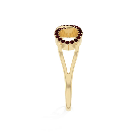 natural garnet infinity promise rings in yellow gold vermeil