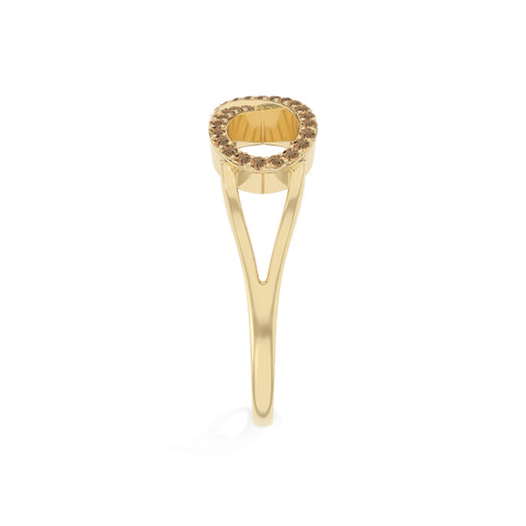 natural citrine infinity promise rings in yellow gold vermeil