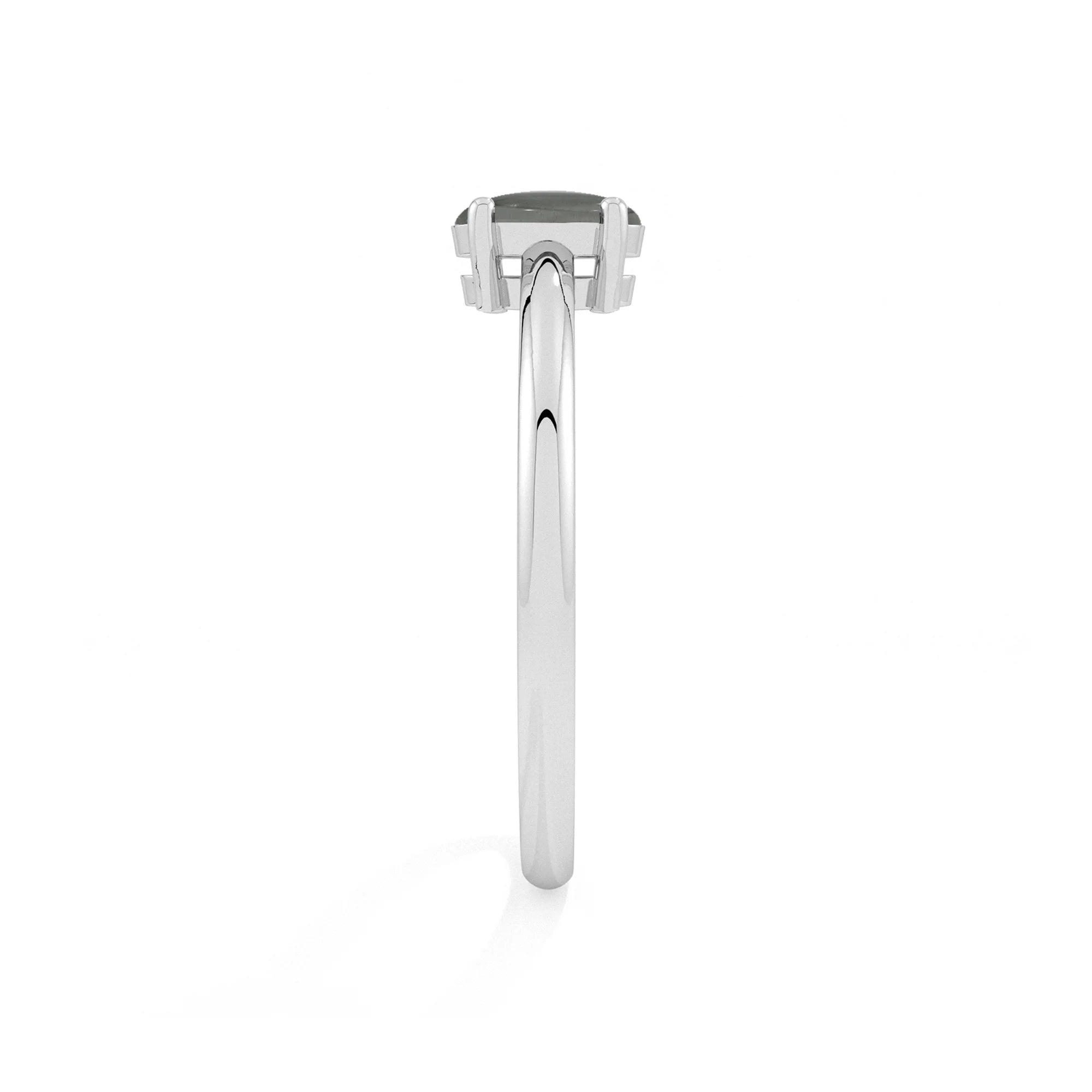 labradorite oval cab stackable prong-set ring