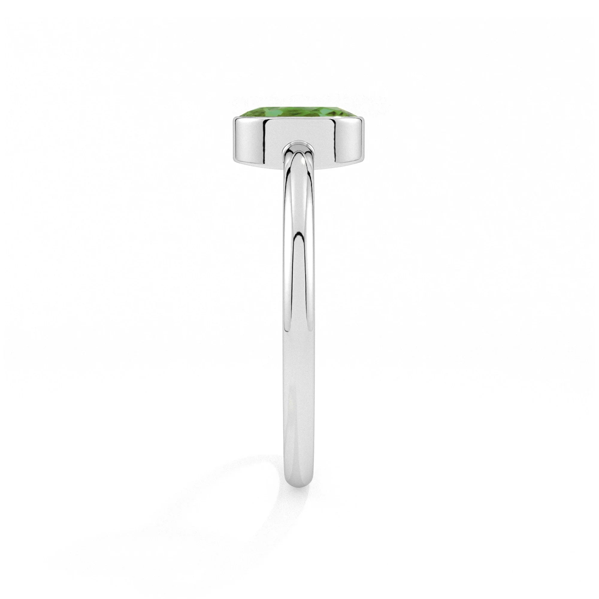 chrome diopside oval cut stackable bezel-set ring