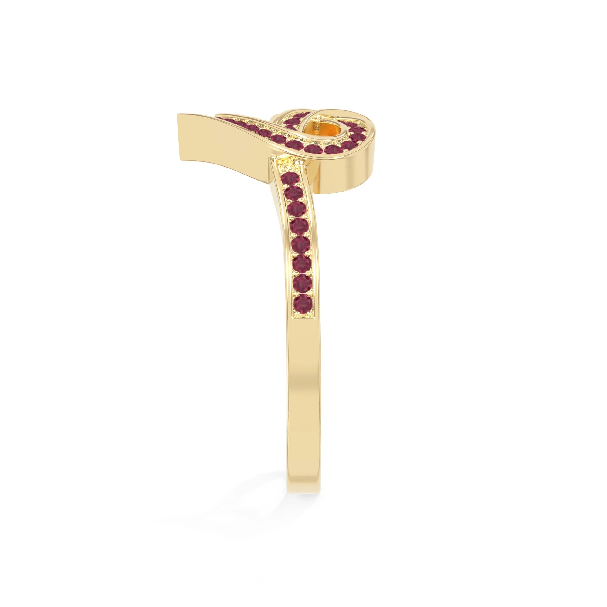 natural ruby infinity knot heart promise rings in yellow gold vermeil