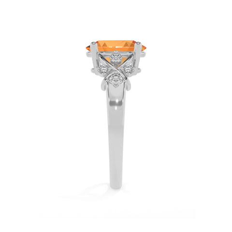 lab-grown citrine oval criss cross solitaire engagement ring