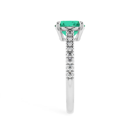 lab-grown emerald round half eterity solitaire engagement ring