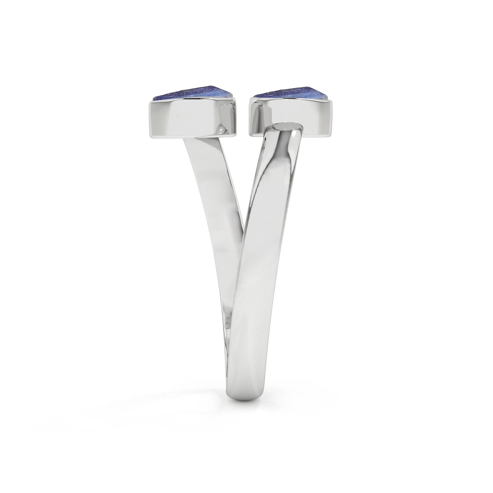 kyanite rough shape stackable bezel-set ring