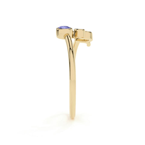 capricorn zodiac ring with natural tanzanite gold vermeil