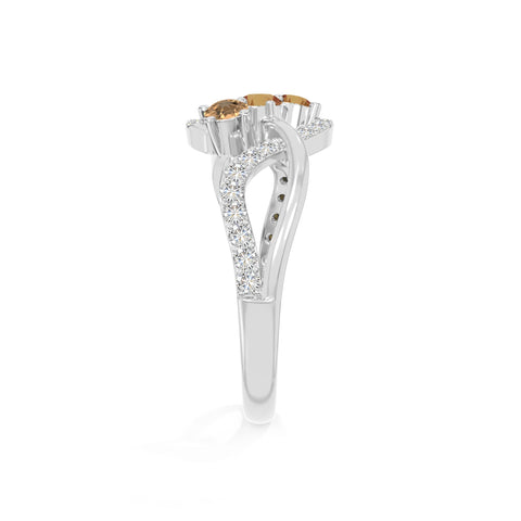 natural citrine infinity promise rings in sterling silver 