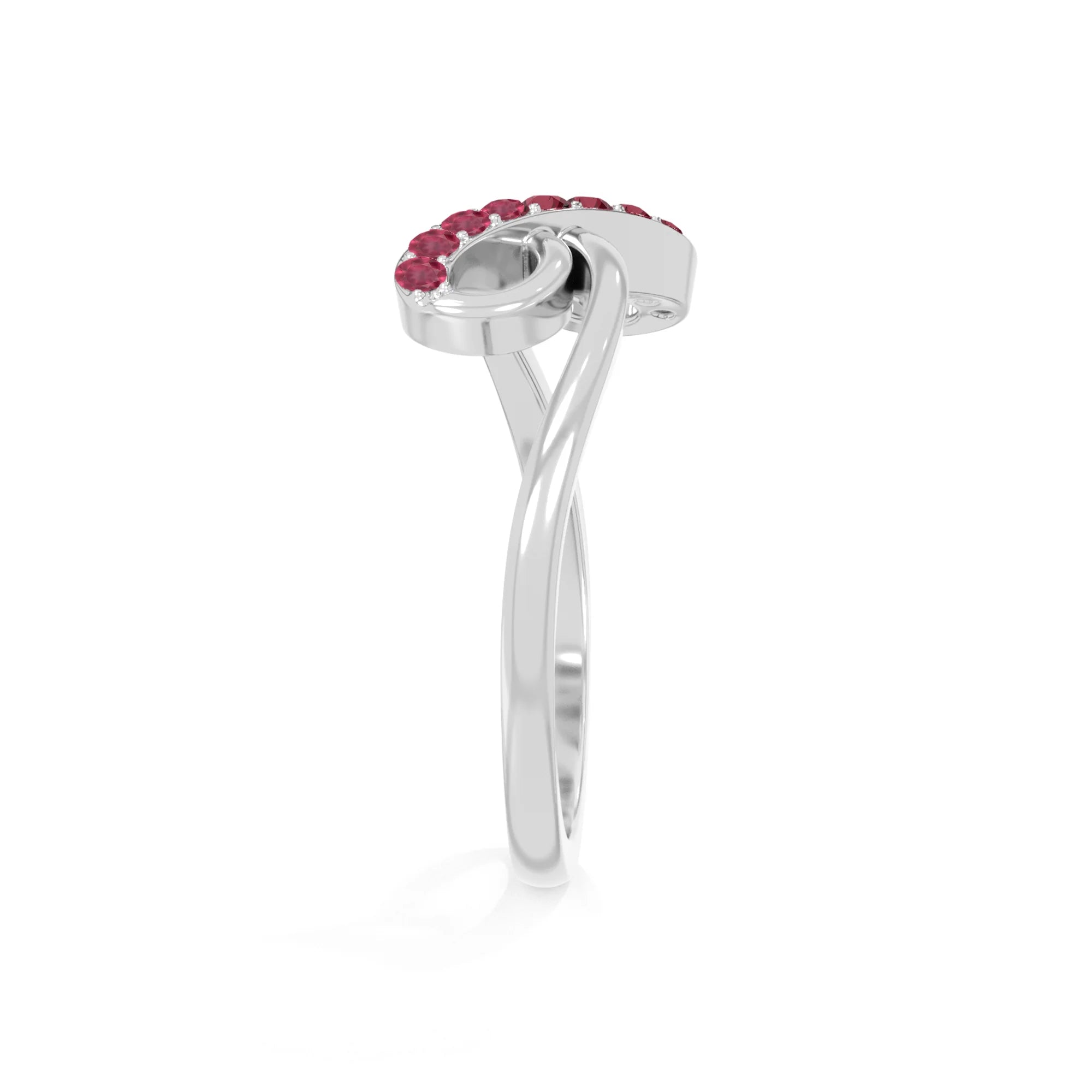 natural ruby infinity promise rings in sterling silver 
