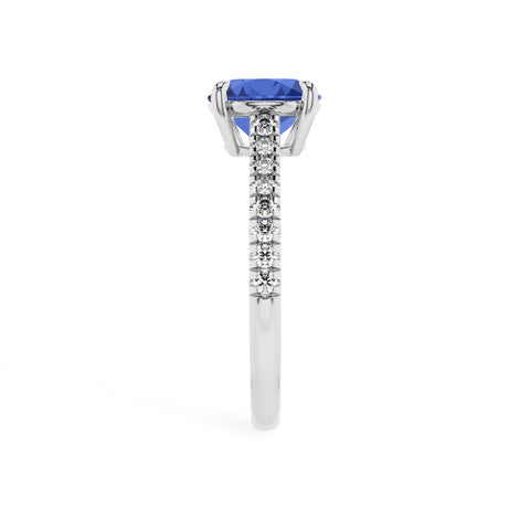 lab-grown blue-sapphire round half eterity solitaire engagement ring