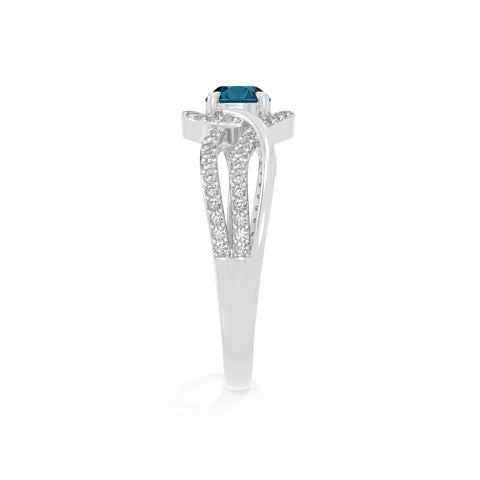 natural london blue topaz solitaire engagement rings in sterling silver 