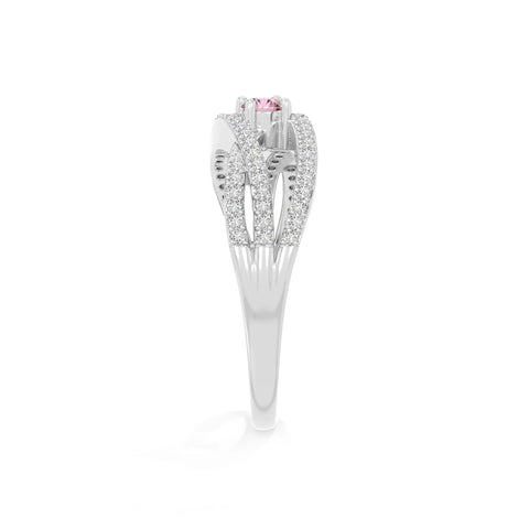 natural pink tourmaline promise rings in sterling silver 