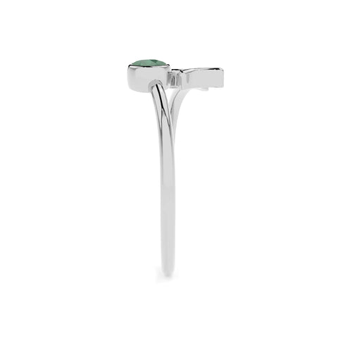 gemini zodiac ring with natural emerald