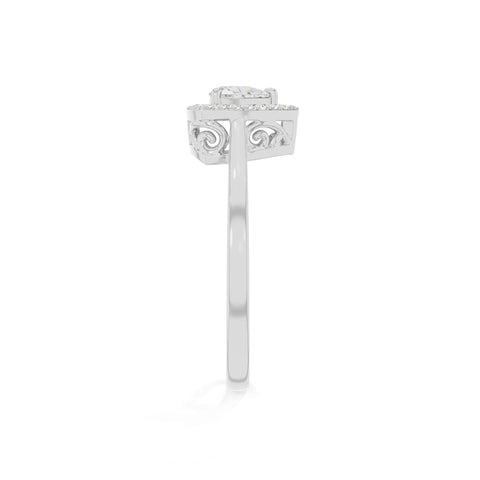 natural moissanite solitaire halo engagement rings in sterling silver 