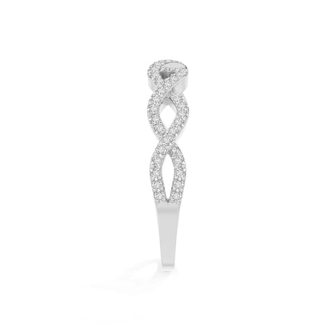 natural moissanite twisted wedding band rings in sterling silver 