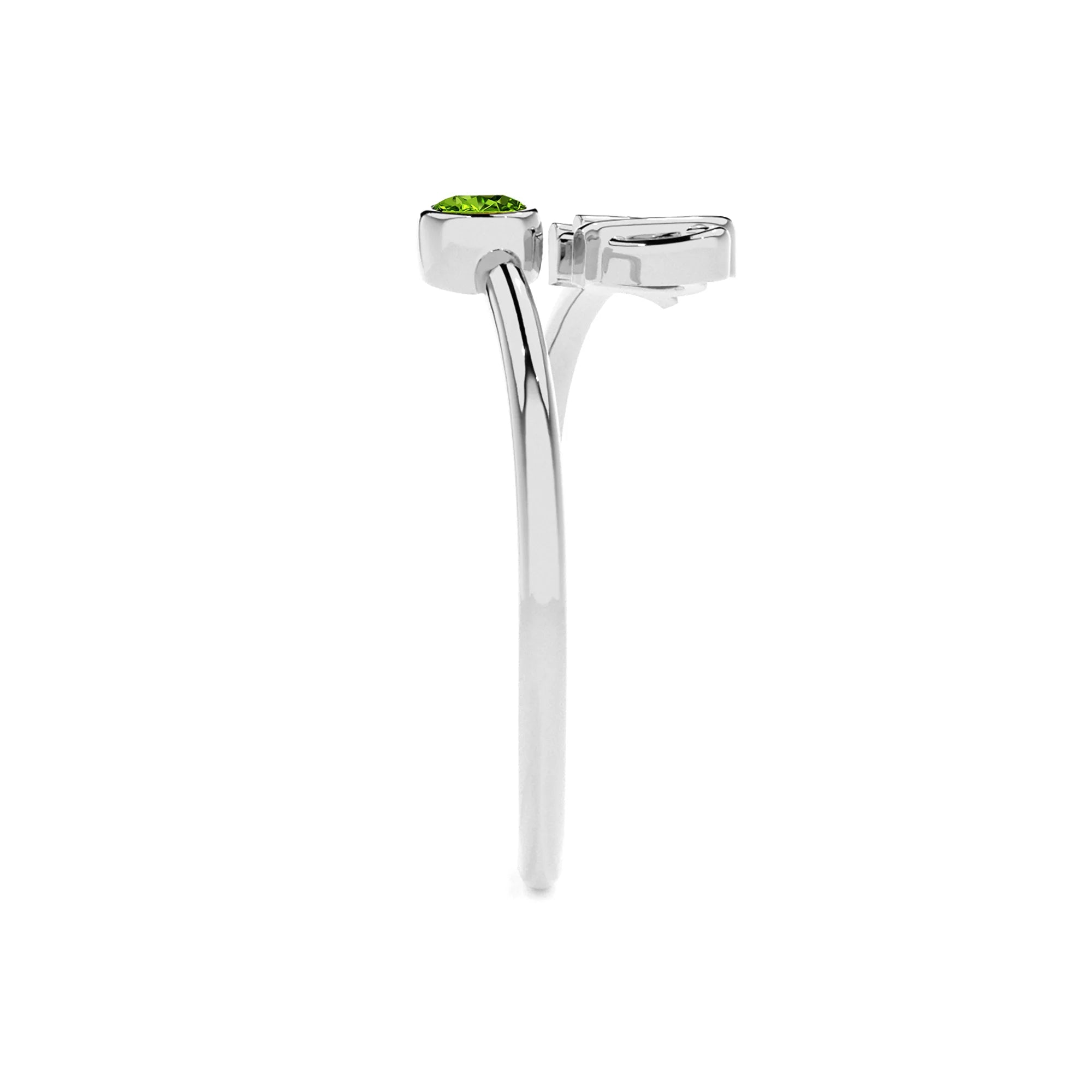 virgo zodiac ring with natural peridot