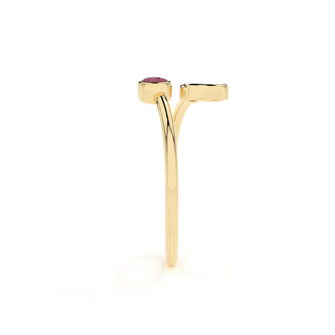 leo zodiac ring with natural ruby gold vermeil