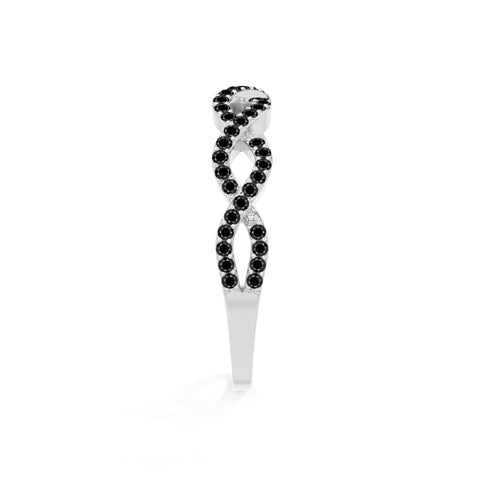 natural black onyx twisted wedding band rings in sterling silver 