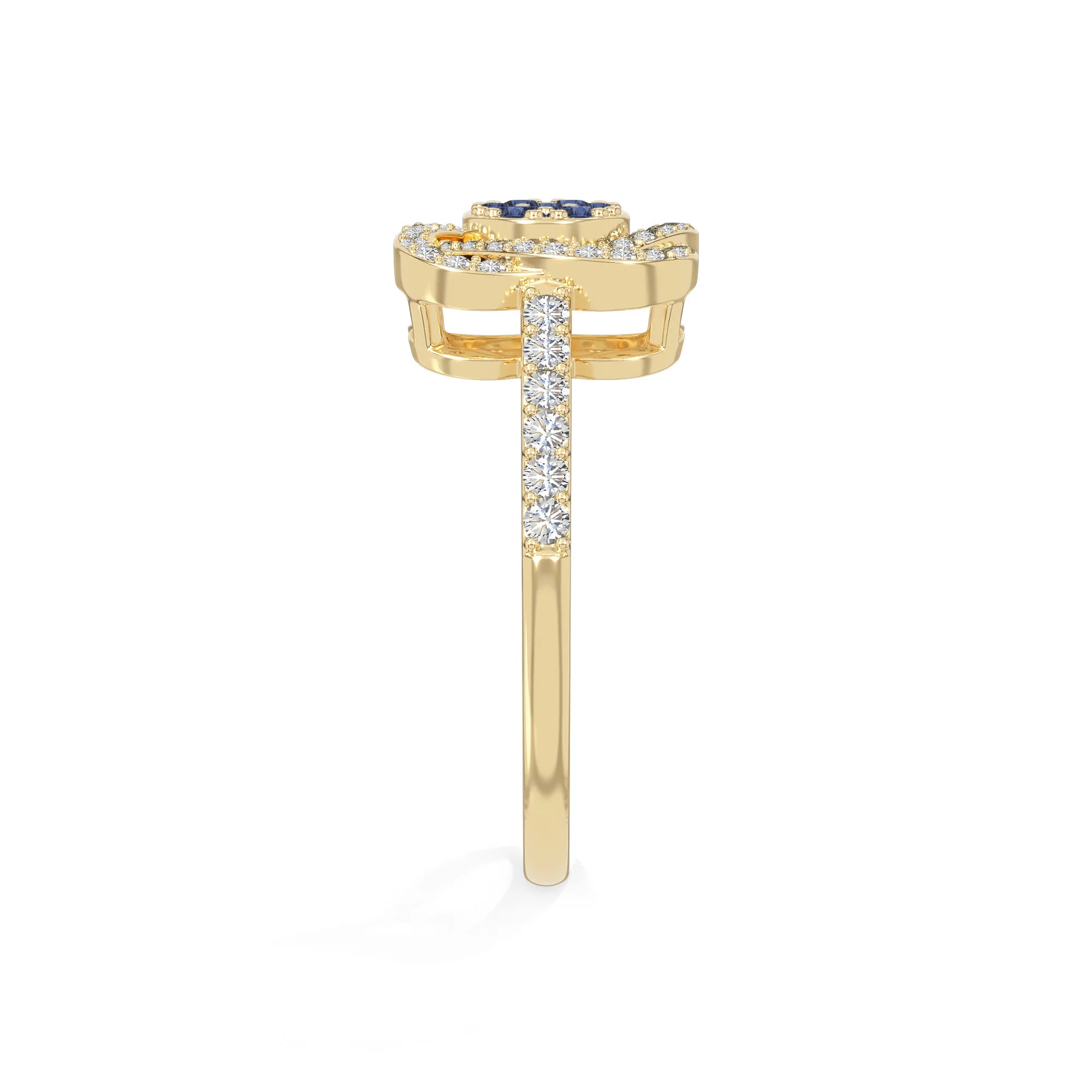 natural blue sapphire infinity promise rings in yellow gold vermeil