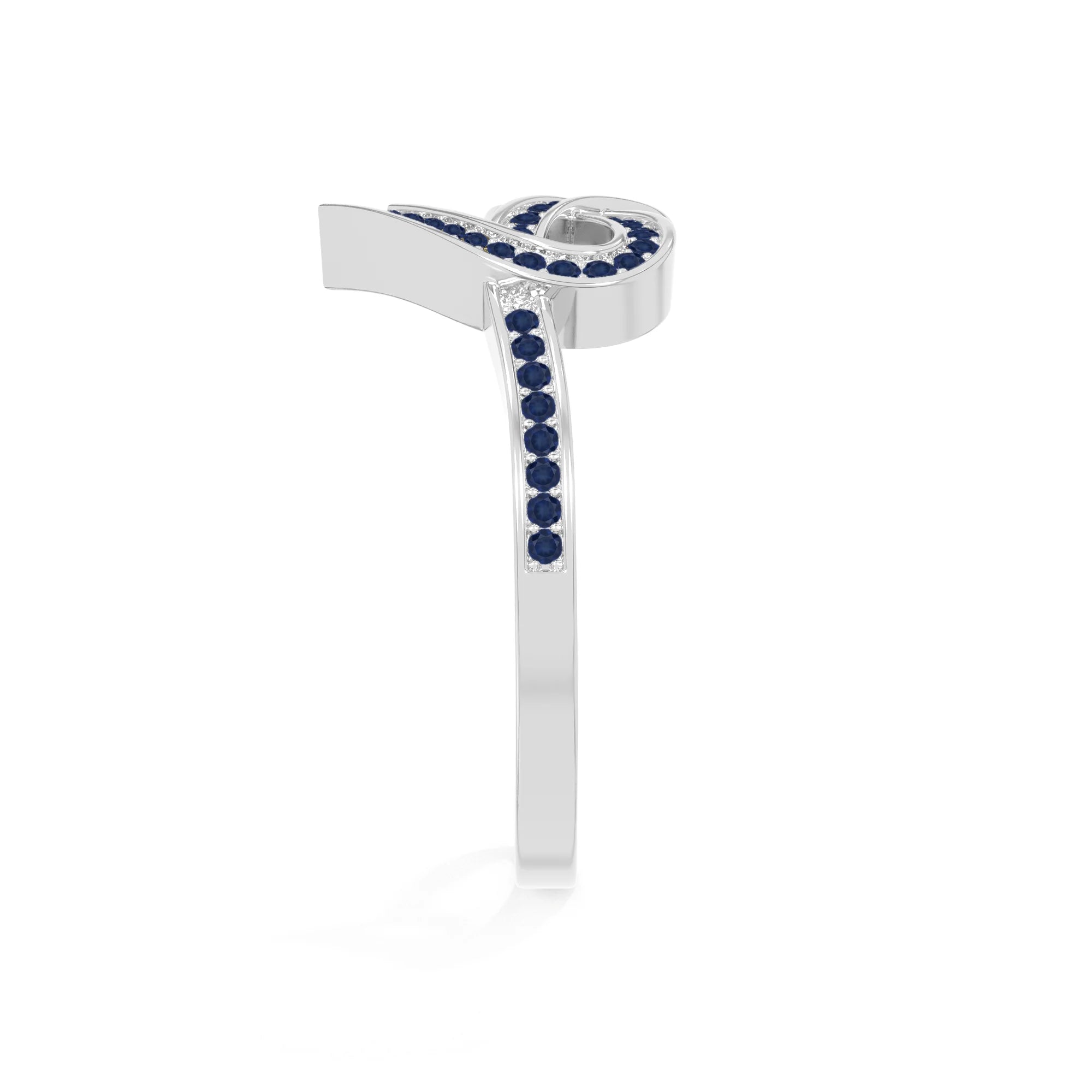 natural blue sapphire infinity knot heart promise rings in sterling silver 