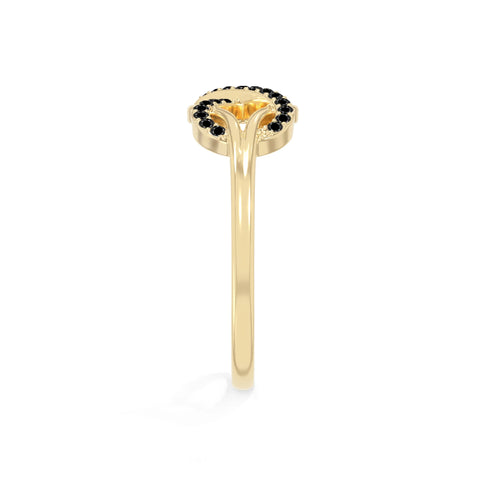 natural black onyx infinity promise rings in yellow gold vermeil
