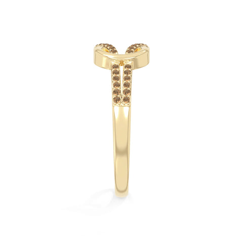 natural citrine infinity knot promise rings in yellow gold vermeil