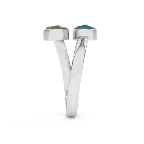 emerald-neon-apatite rough shape stackable bezel-set ring